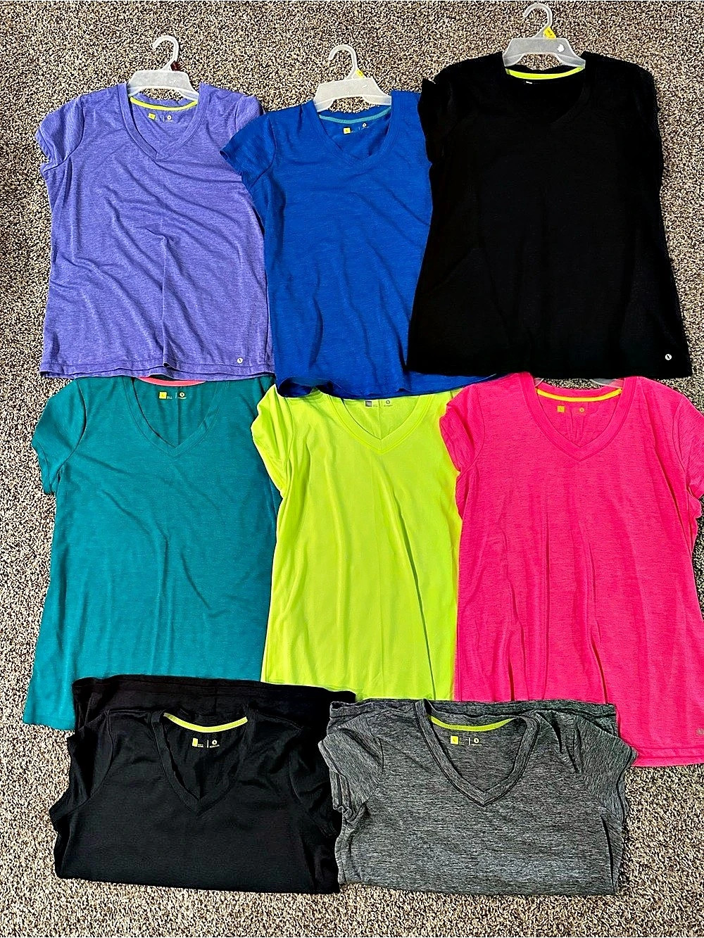 Xersion short sleeve V-neck athletic tops 8 Piece V-Neck Athletic Tops Size